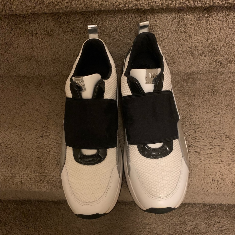 Michael Kor’s White and Black platform sneakers